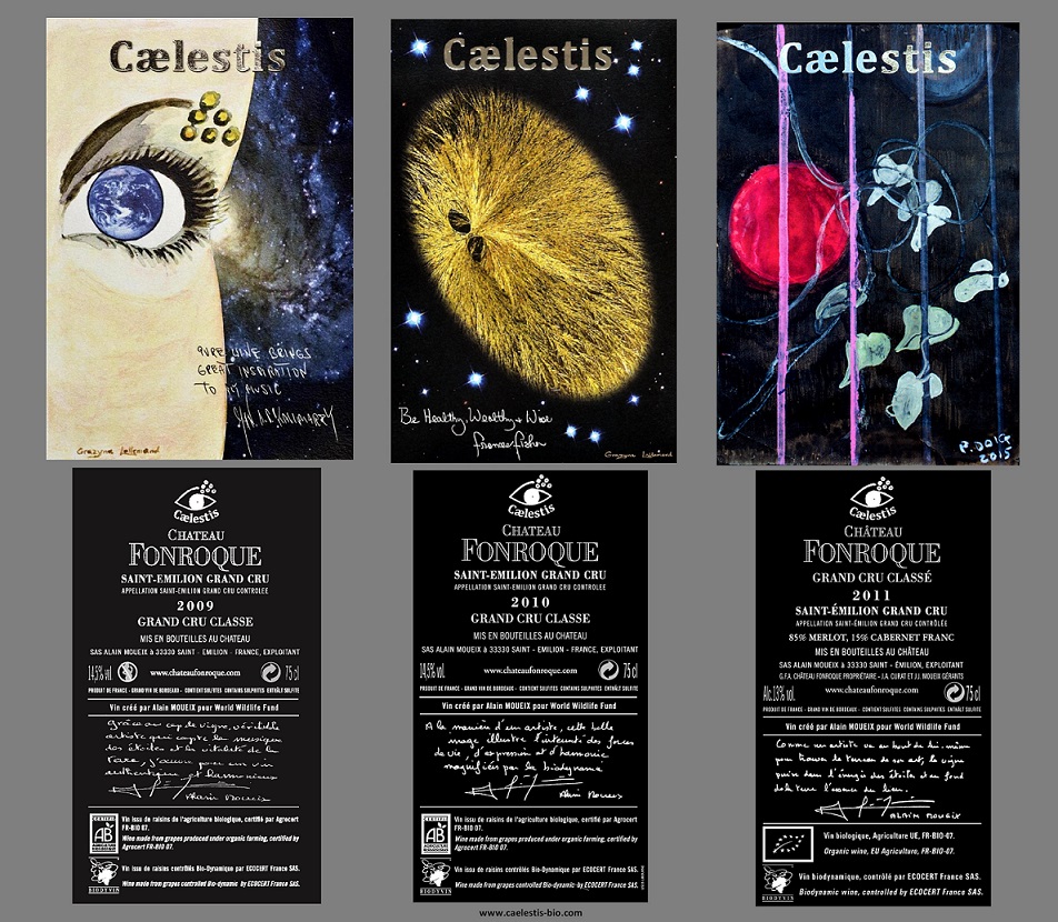 Caelestis biodynamic wine labels